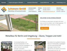 Tablet Screenshot of lehrmann-metallbau.de